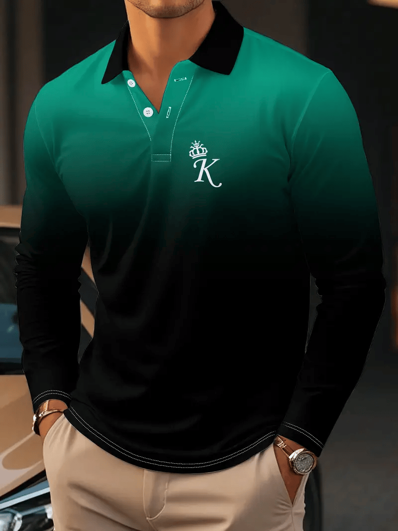 Ejecutivo casual a rayas con botones Polo para hombre