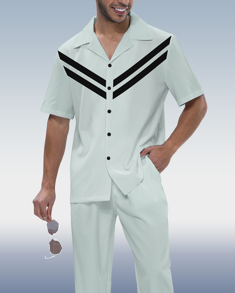 Camisa Gradient estampado de manga corta Walking Suit 791 para hombre