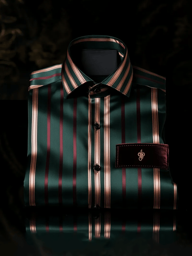 Camisa elegante Romantic a rayas de manga larga para hombre