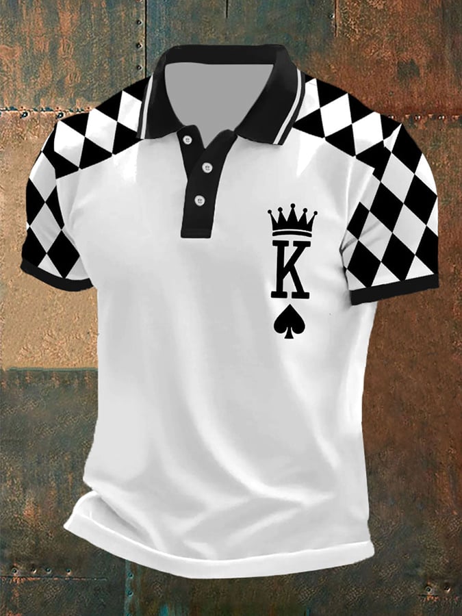 Camisa polo King Of Spades estampado para hombre