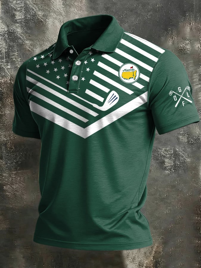 Camisa polo casual Golf-estampado para hombre