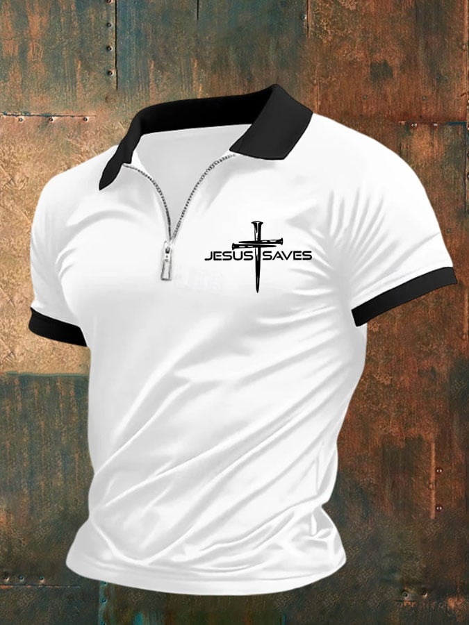 Camisa polo Jesus Saves estampado para hombre