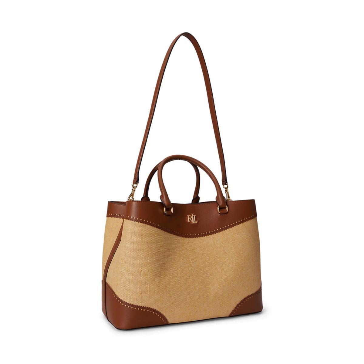 Straw & Leather Large Marcy Satchel - 6