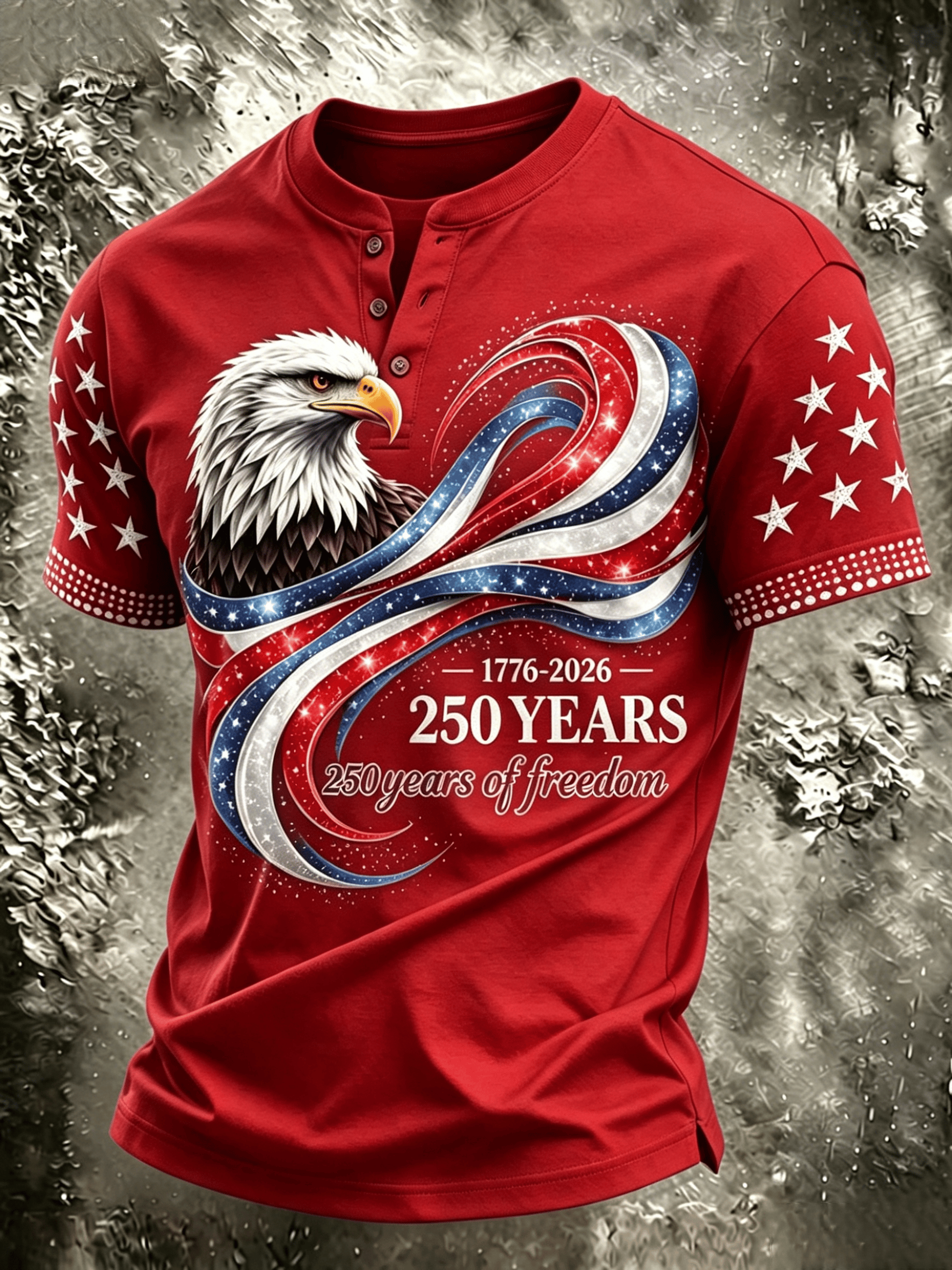 Camiseta American Anniversary de manga corta Crew Neck para hombre