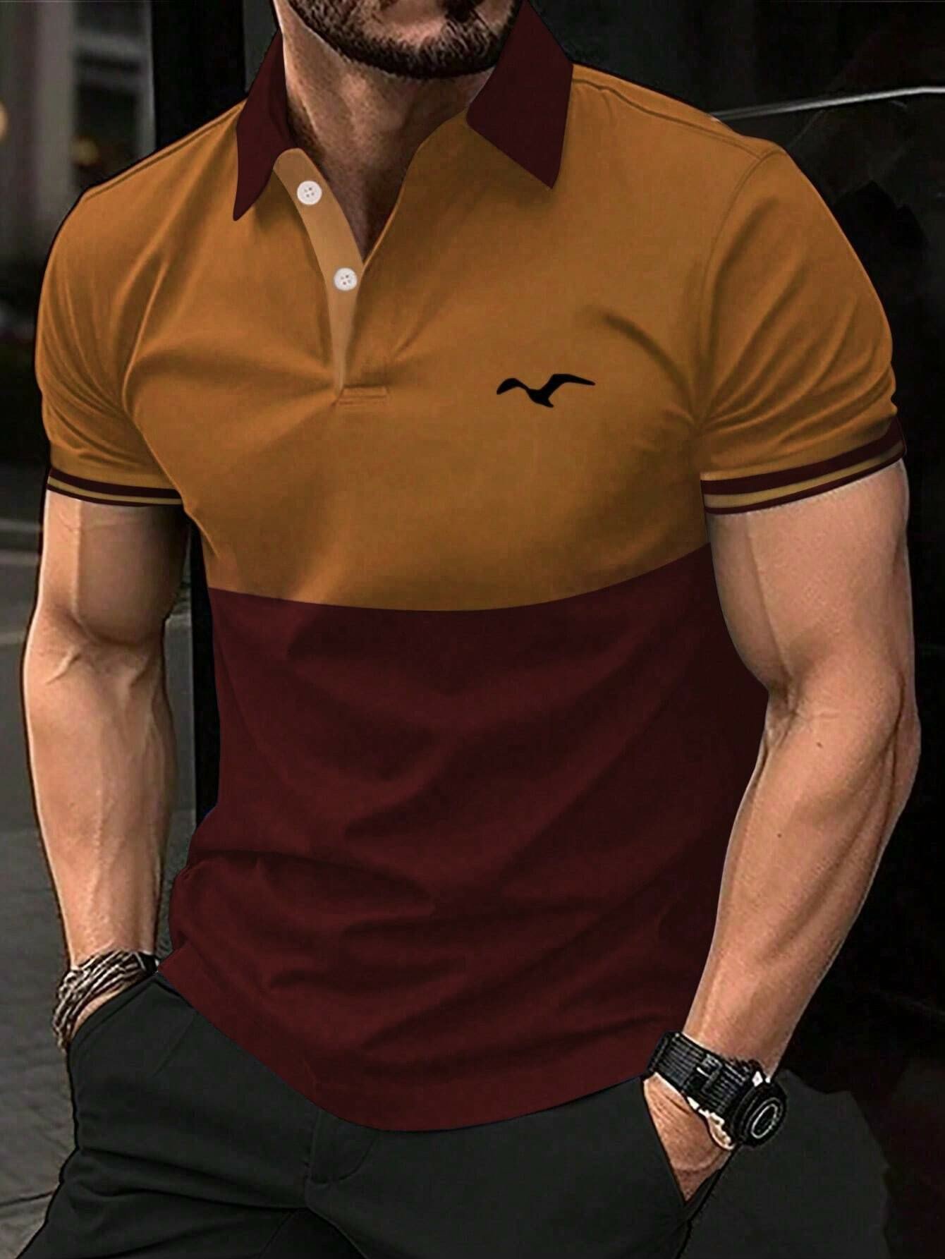 Camisa polo estampado casual para hombre