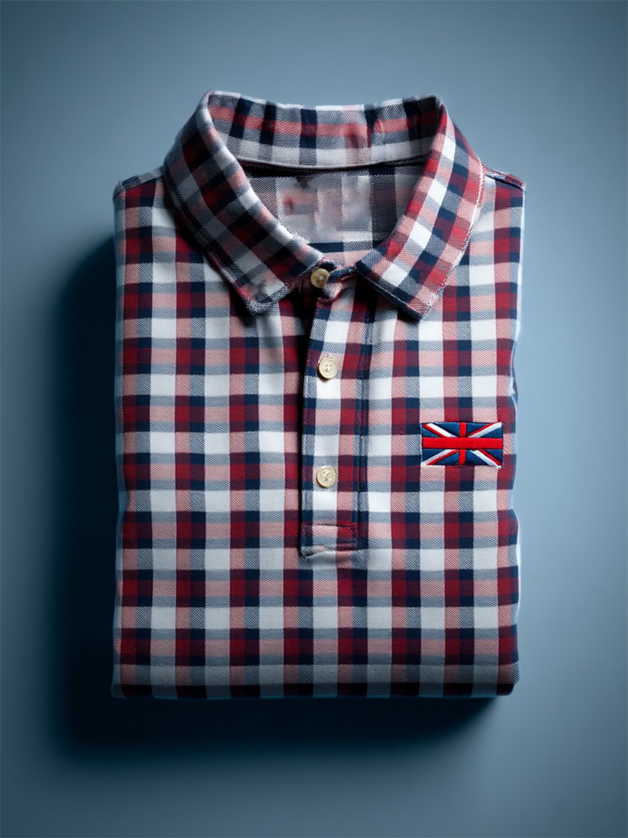 Camisa polo ejecutivo casual Union Jack Button de manga corta para hombre