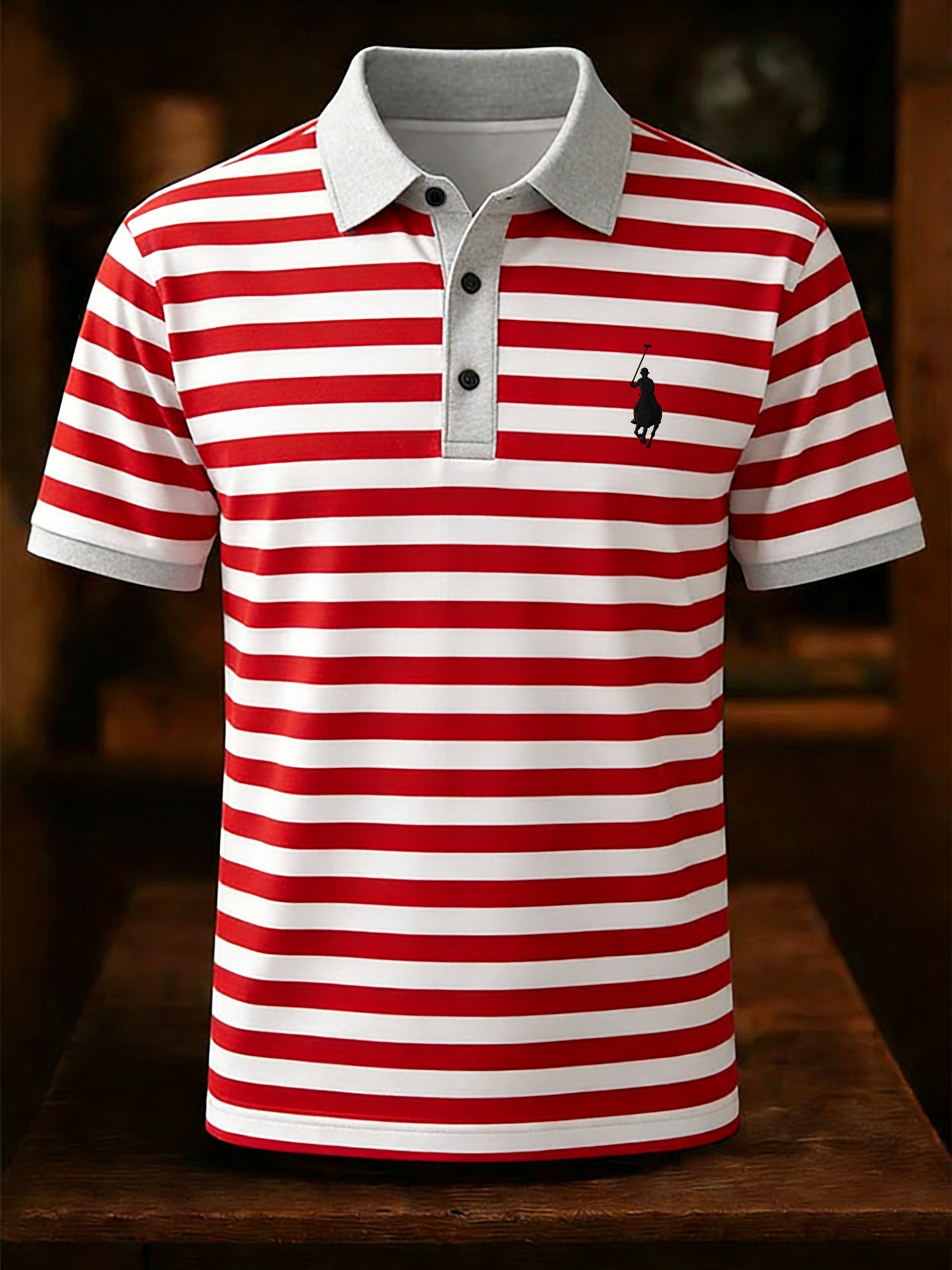 Camisa polo ejecutivo Style estampado de manga corta para hombre