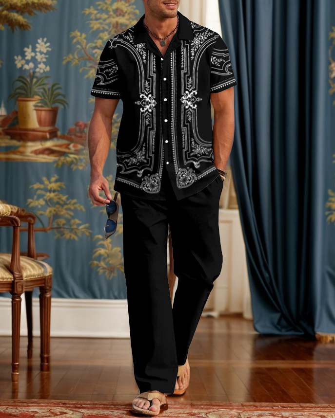Rianmond clásico Ornate floral Pattern Walking Suit para hombre