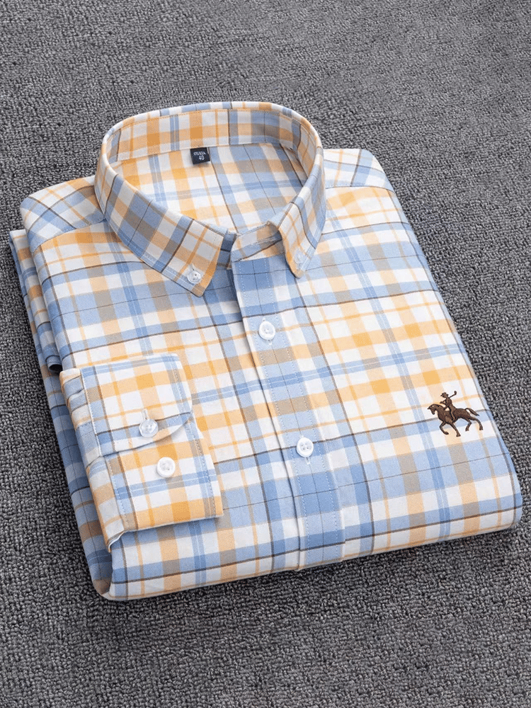 Camisa 100% de algodón ejecutivo de manga larga para hombre