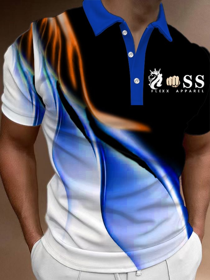 Camisa polo de moda casual estampado para hombre