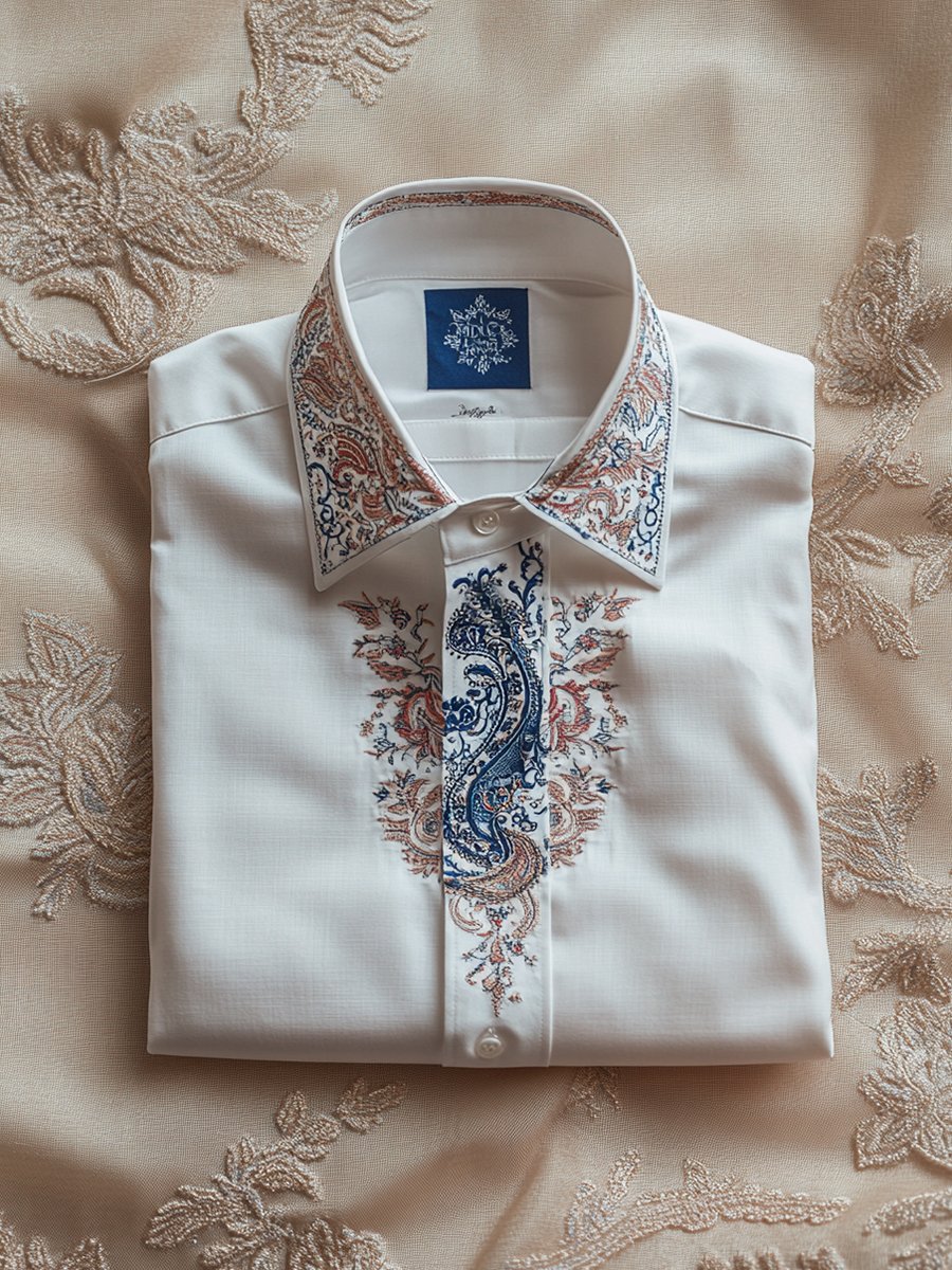 Camisa ejecutivo casual diseñoed solapa de manga corta para hombre