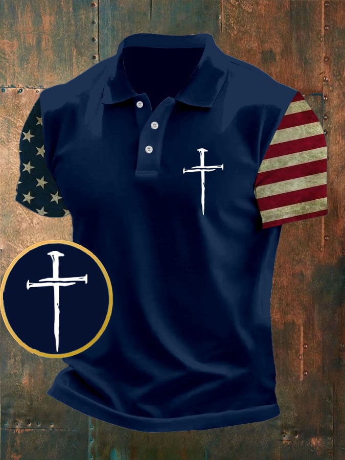 Camisa polo Faith estampado de manga corta para hombre
