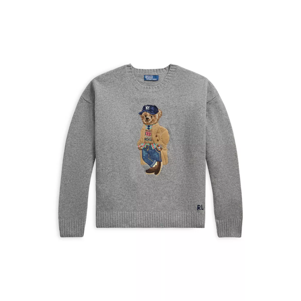 Relaxed Fit Polo Bear Sweater - 1