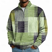 Sudadera geométrico a cuadros Waffle para hombre