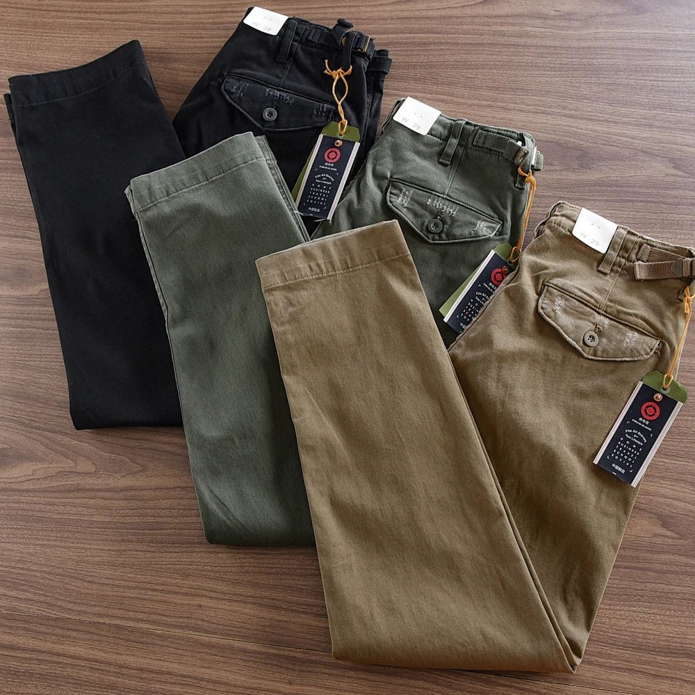 Pantalón American retro woven cargo