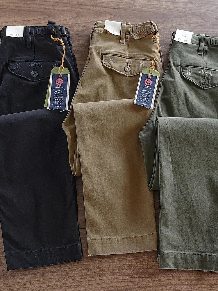 Pantalón American retro woven cargo
