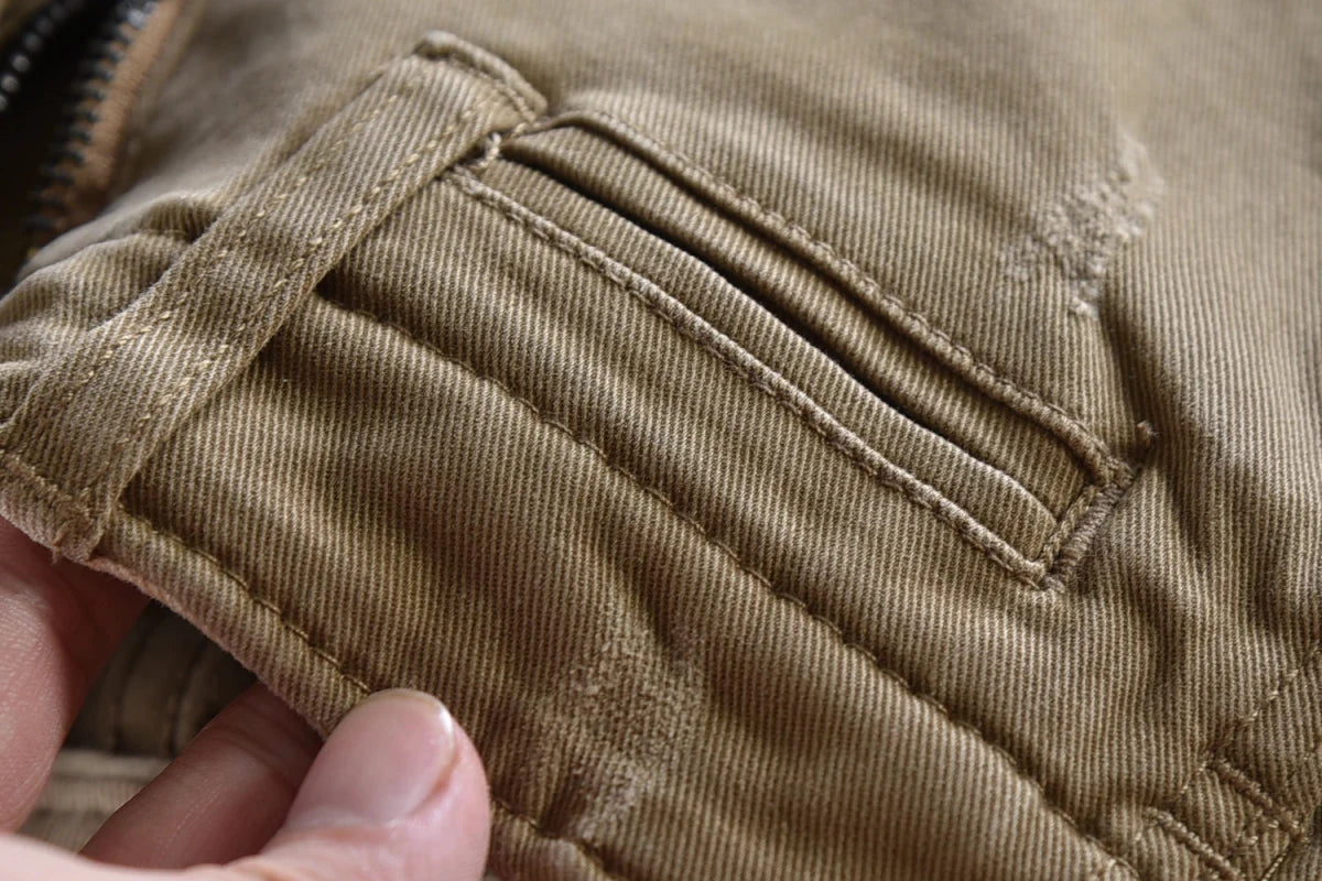 Pantalón American retro woven cargo