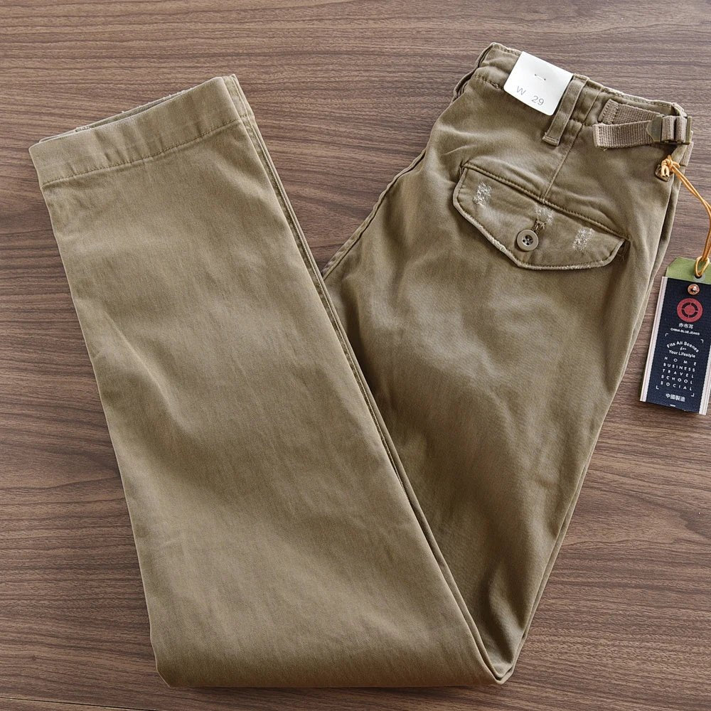 Pantalón American retro woven cargo