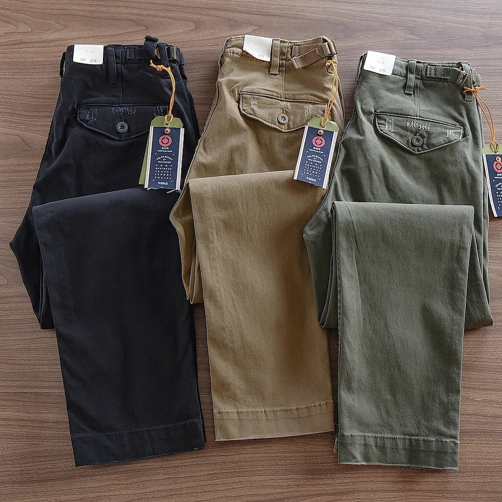 Pantalón American retro woven cargo