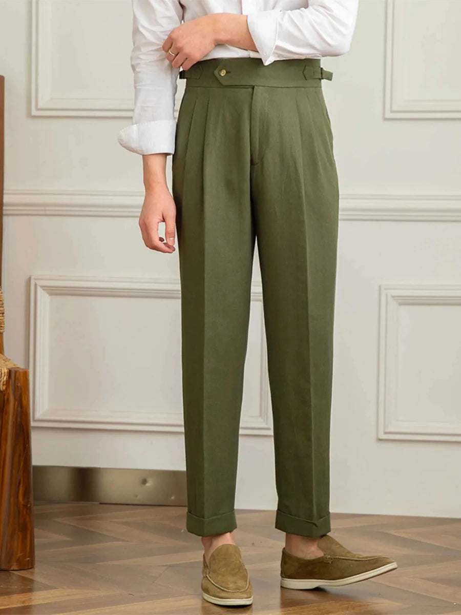 Pantalón Antonios naples de algodón-de lino summer comfort fit
