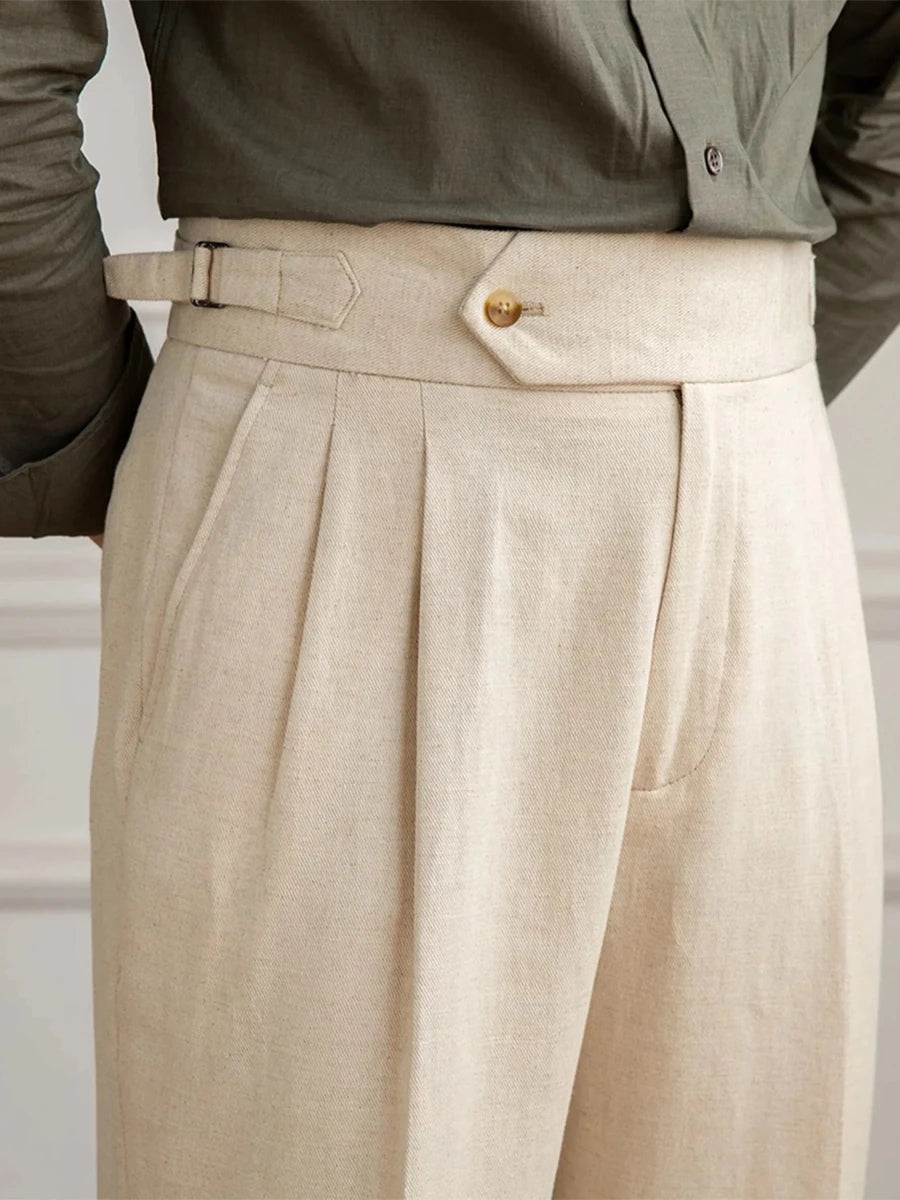 Pantalón Antonios naples de algodón-de lino summer comfort fit