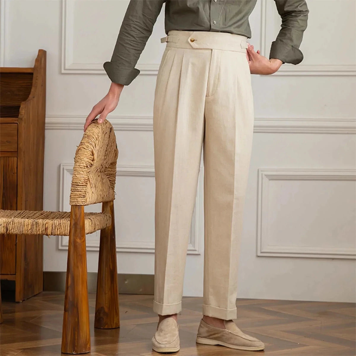 Pantalón Antonios naples de algodón-de lino summer comfort fit
