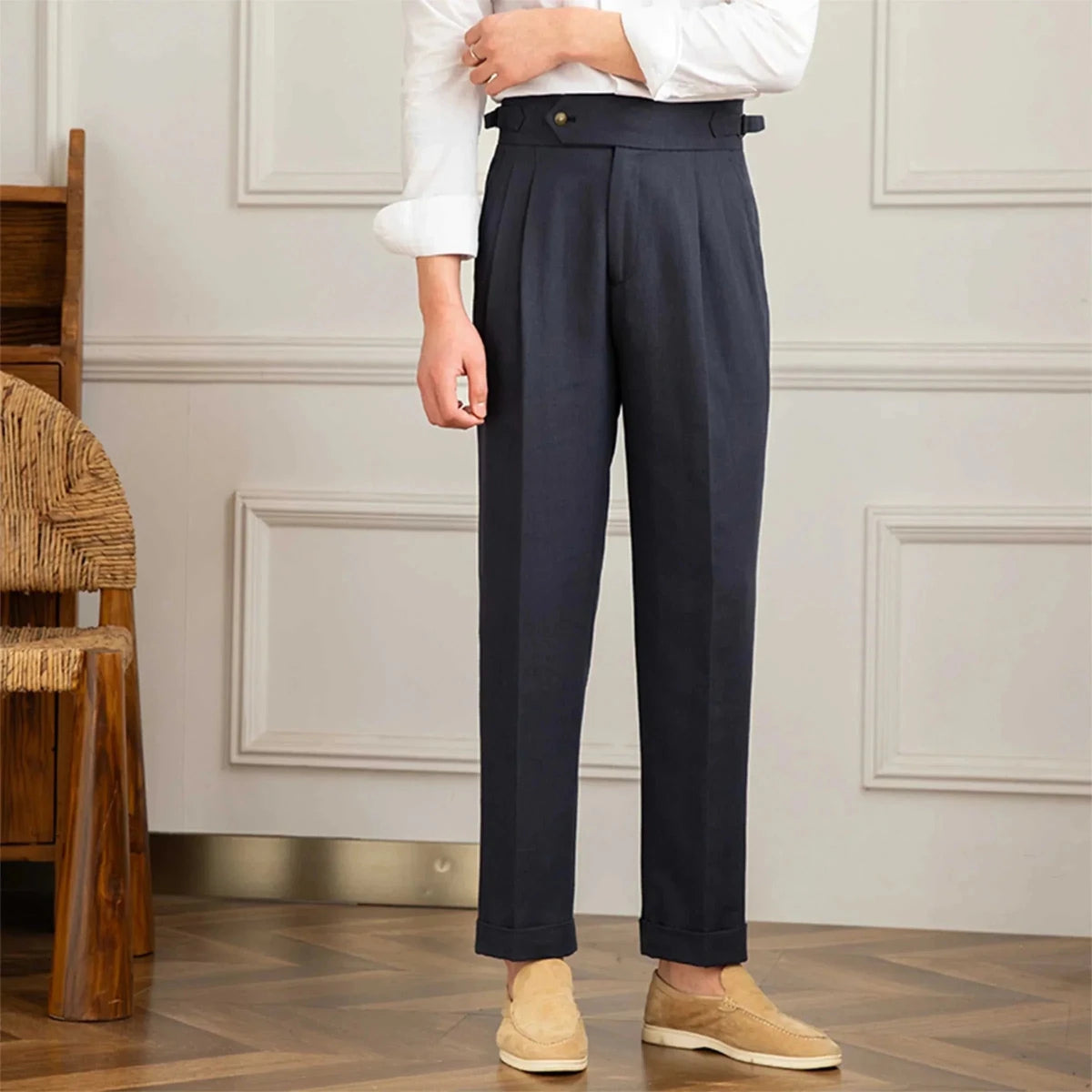 Pantalón Antonios naples de algodón-de lino summer comfort fit