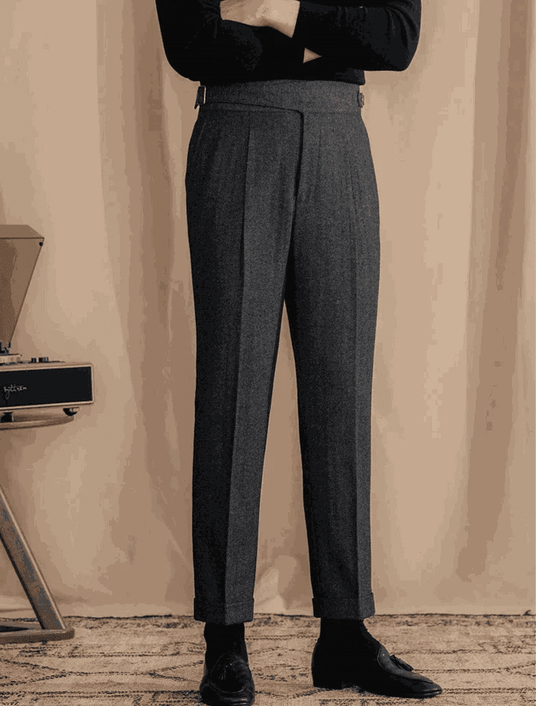 Pantalón Antonios vintage wool herringbone