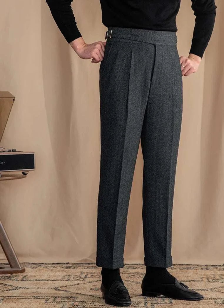 Pantalón Antonios vintage wool herringbone