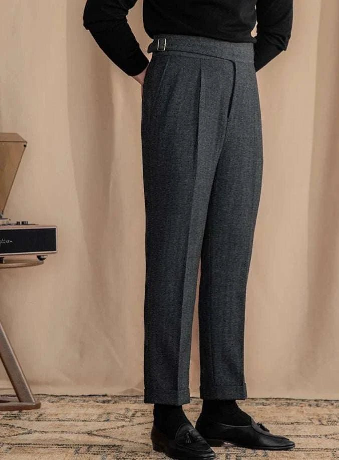 Pantalón Antonios vintage wool herringbone