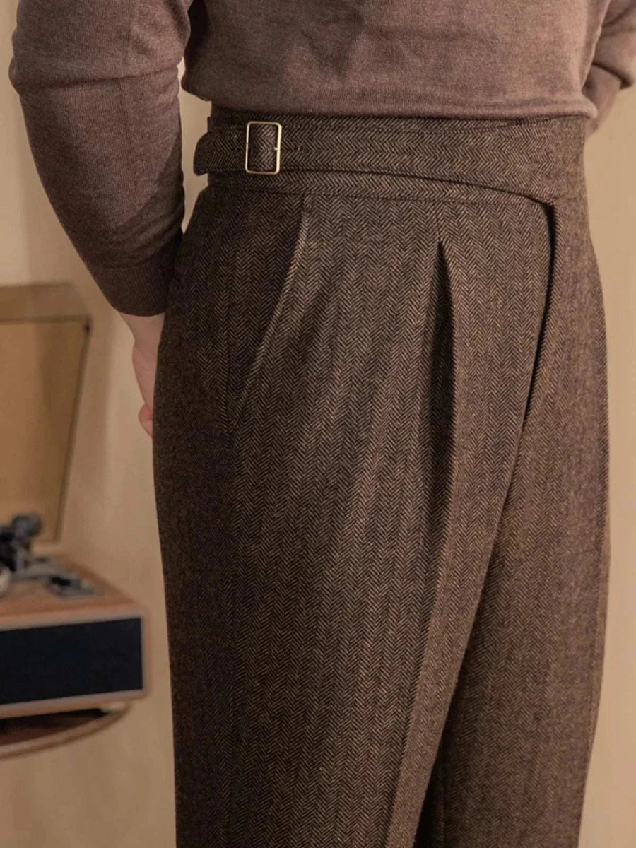Pantalón Antonios vintage wool herringbone