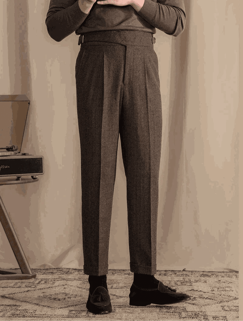 Pantalón Antonios vintage wool herringbone