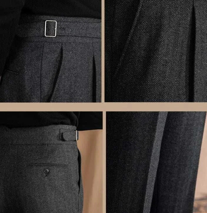 Pantalón Antonios vintage wool herringbone