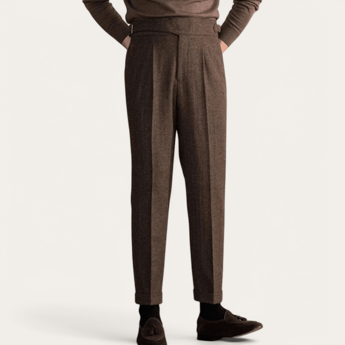 Pantalón Antonios vintage wool herringbone