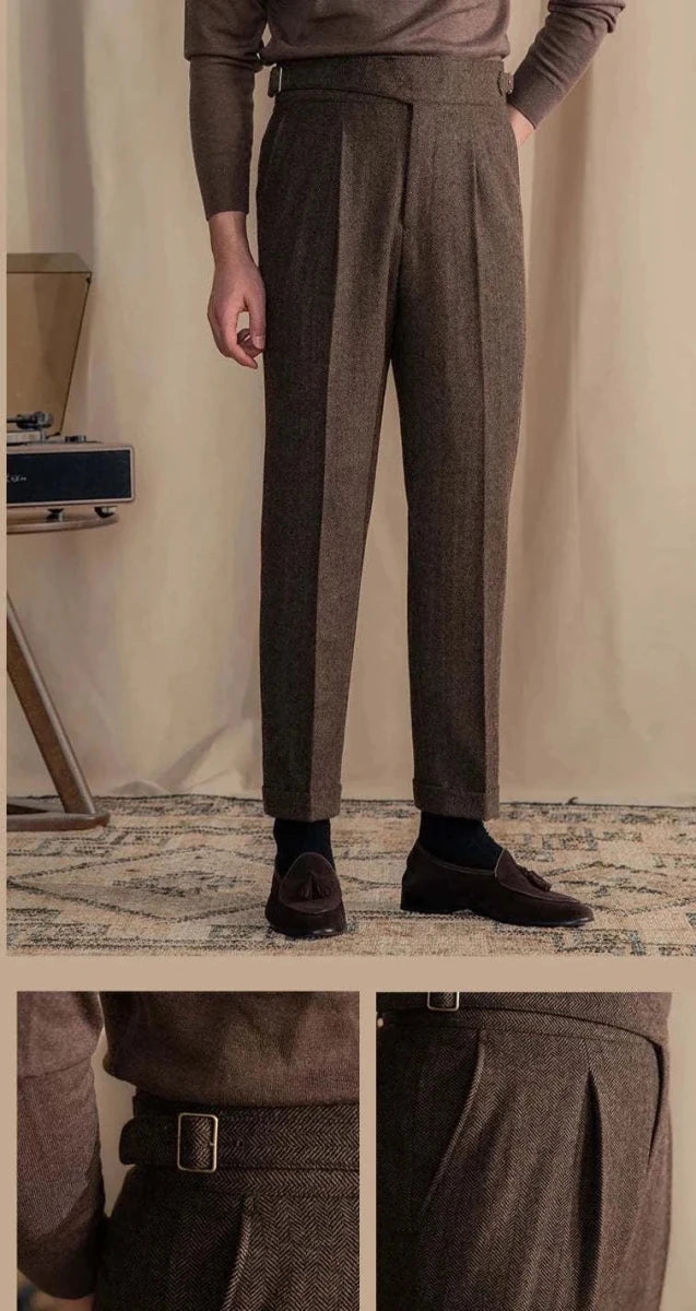Pantalón Antonios vintage wool herringbone