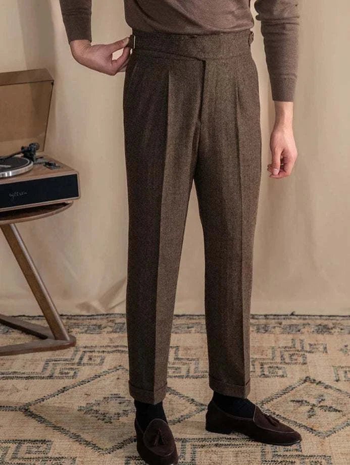 Pantalón Antonios vintage wool herringbone