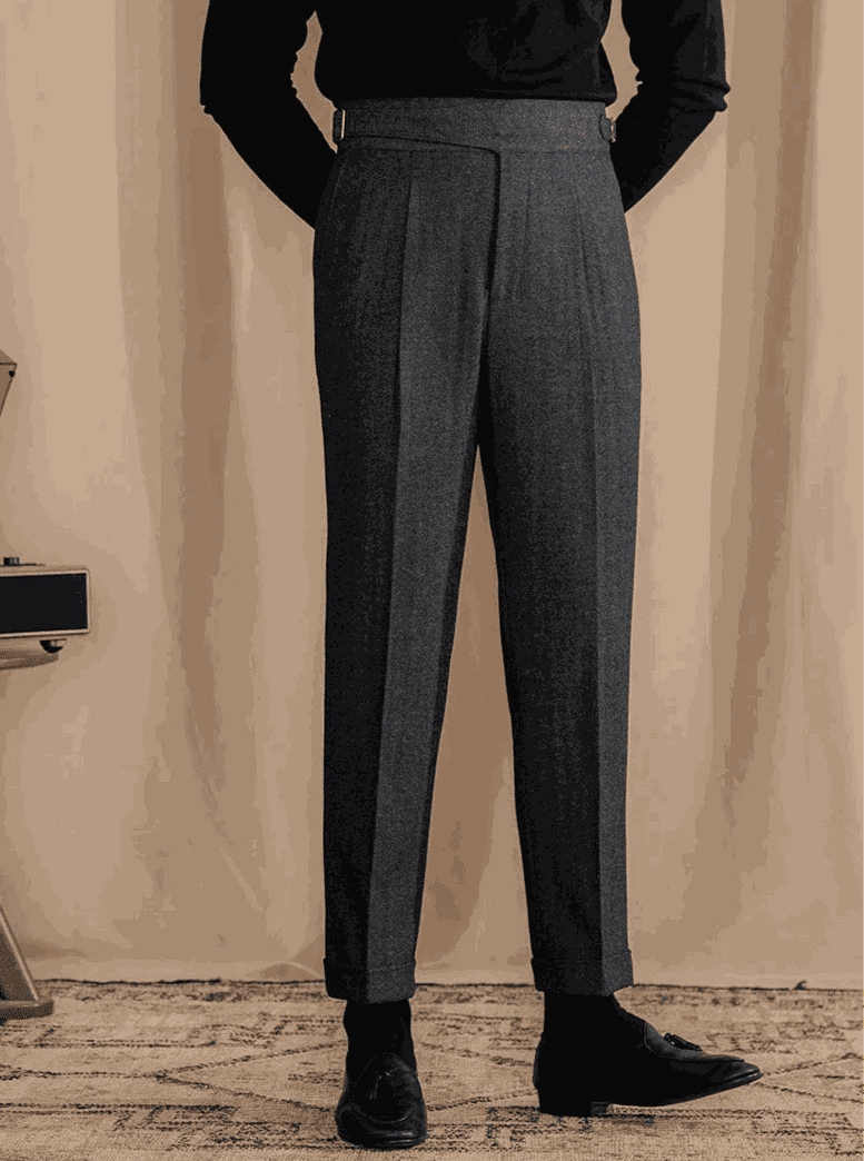 Pantalón Antonios vintage wool herringbone