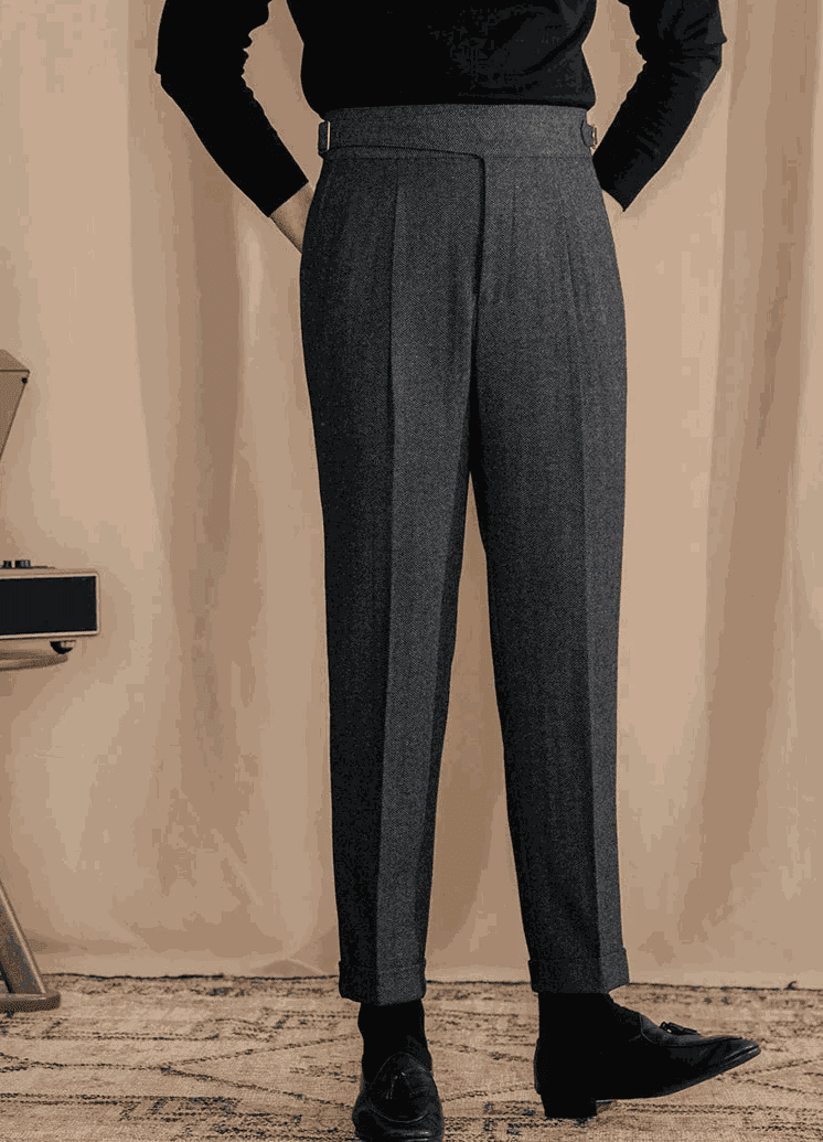 Pantalón Antonios vintage wool herringbone