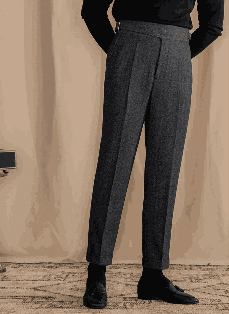 Pantalón Antonios vintage wool herringbone