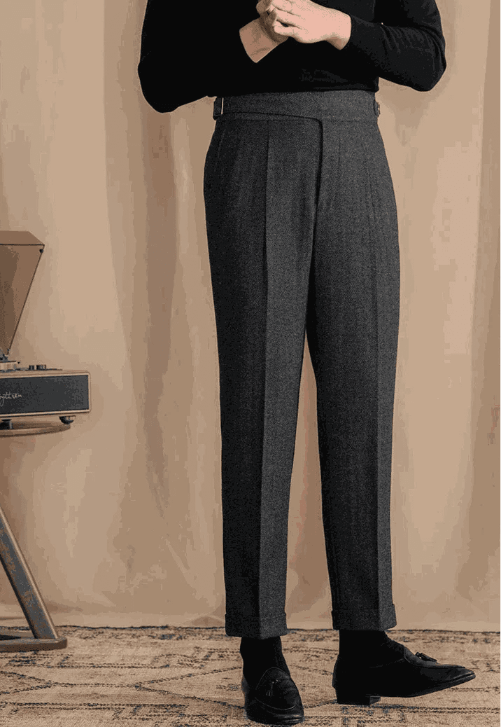 Pantalón Antonios vintage wool herringbone