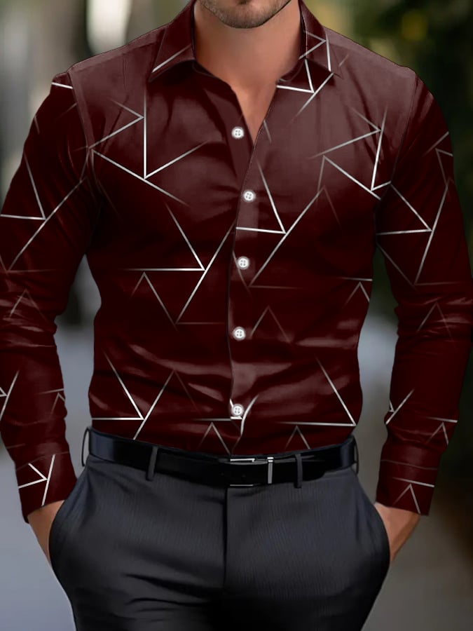 Simple ejecutivo Style geométrico diseño Princamiseta para hombre