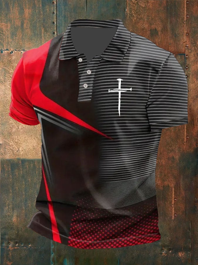 Camisa polo Cross estampado para hombre