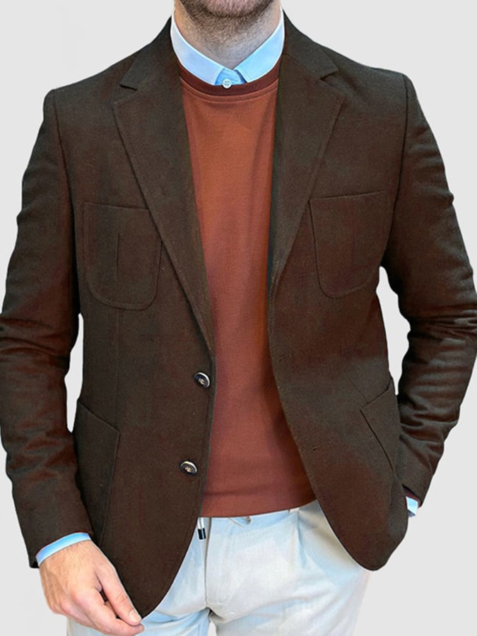 Chaqueta vintage Single Breasted bolsillo Gentleman's ejecutivo Suit para hombre