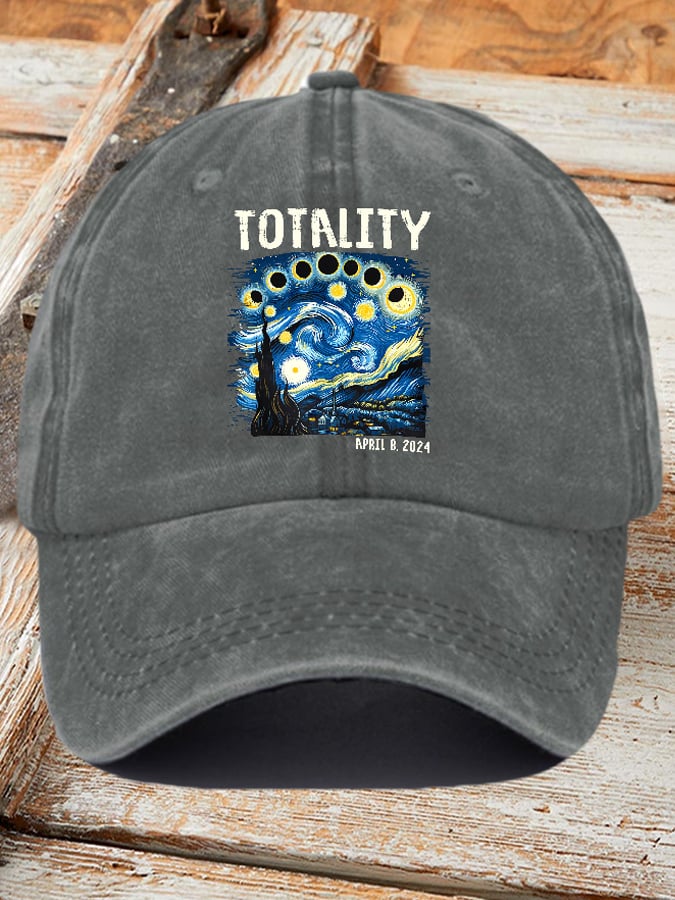 Gorras retro Starry Night & Totality Solar Eclipse Of April 8, 2024 estampado Baseball