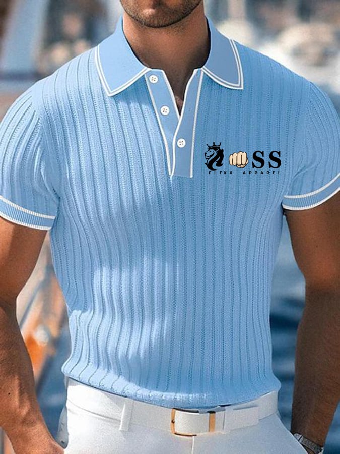 para hombre casual Geometric Art ejecutivo tejidoted Jacquard Polo