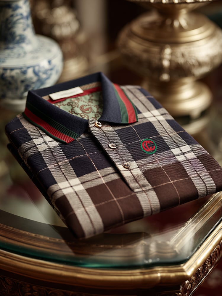 Camisa polo retro ejecutivo estampado de manga larga para hombre