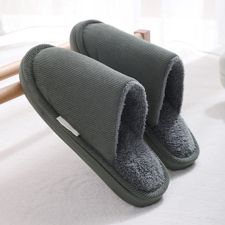 Thick-soled plush warm de algodón slippers