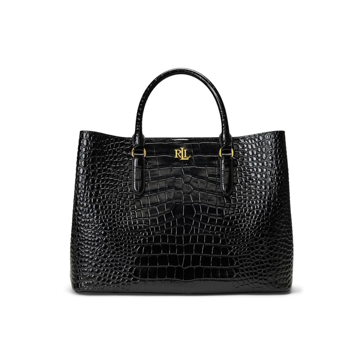 Embossed Leather Large Marcy Satchel - 6