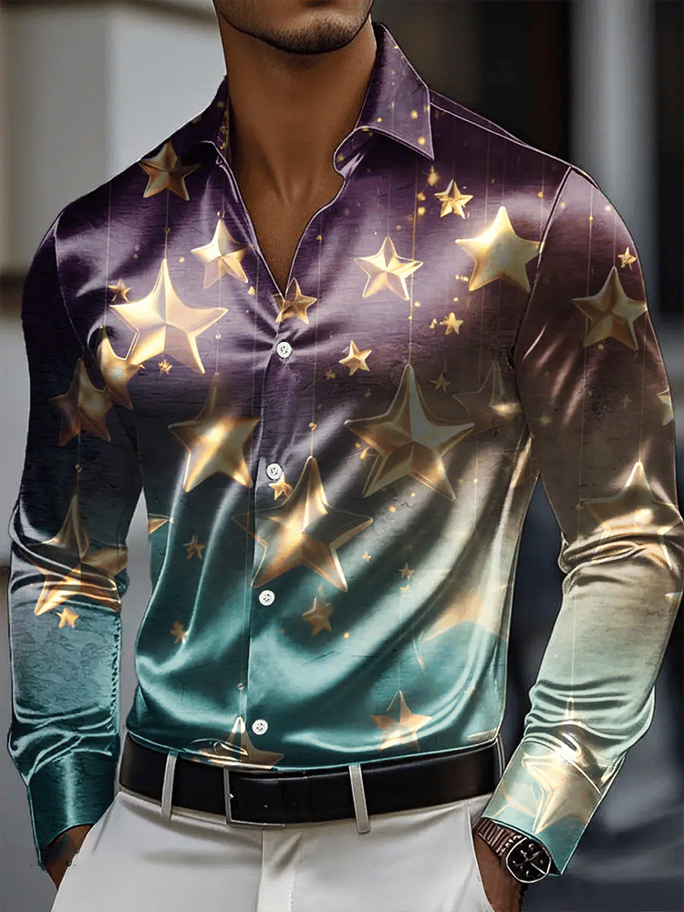 Camisa vintage de manga larga para hombre