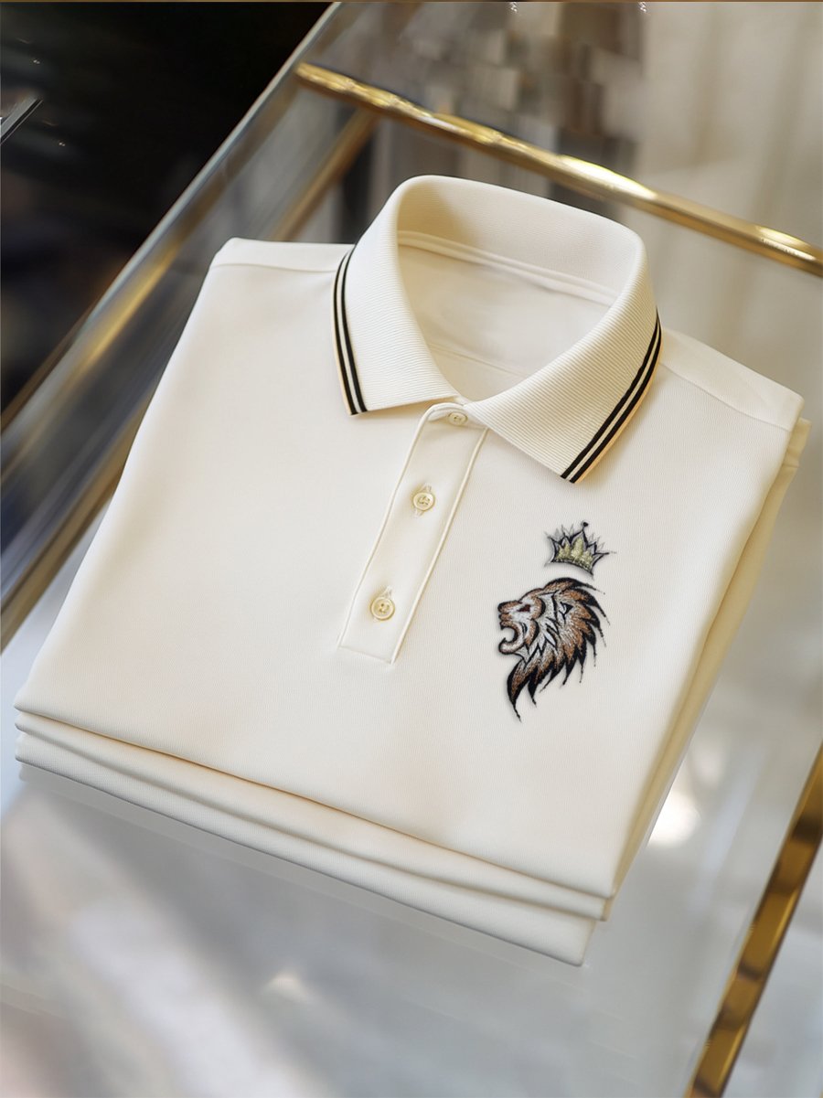 Camisa polo ejecutivo casual Button de manga corta para hombre